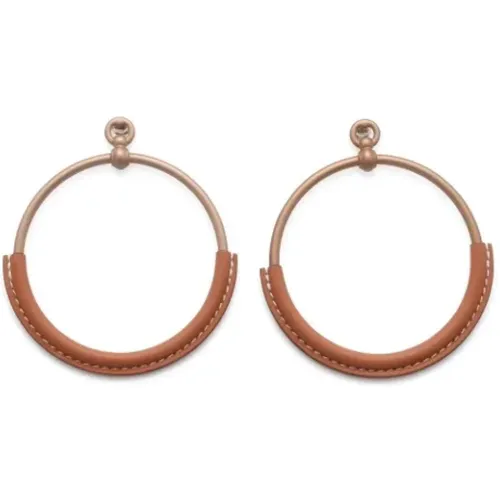 Pre-owned Leather earrings , female, Sizes: ONE SIZE - Hermès Vintage - Modalova