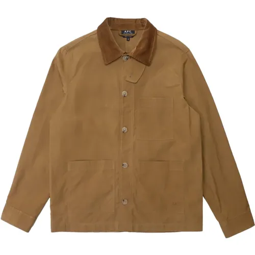 Camel Wax Cotton Blouson , male, Sizes: L, XL - A.p.c. - Modalova