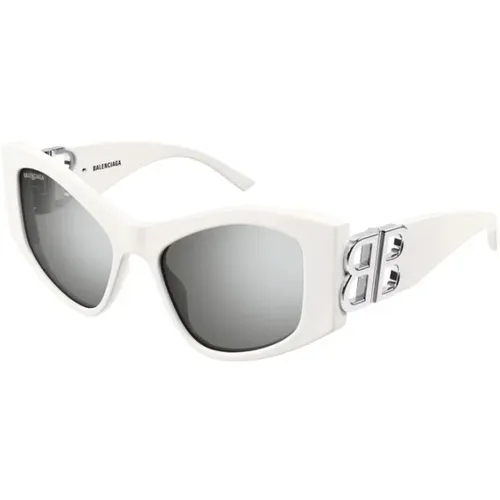 Frame Silver Lens Sunglasses , female, Sizes: 55 MM - Balenciaga - Modalova