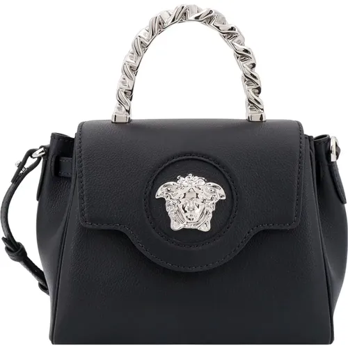 Leather Handbag with Metal Medusa Logo , female, Sizes: ONE SIZE - Versace - Modalova