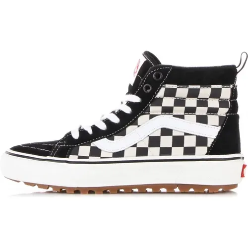 Schwarzer/Weißer Checkerboard Hoher Sneaker , Herren, Größe: 36 EU - Vans - Modalova