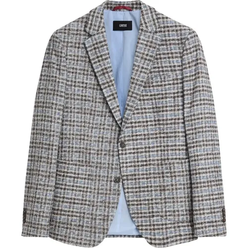 Wollmischung Karo Blazer , Herren, Größe: L - CINQUE - Modalova