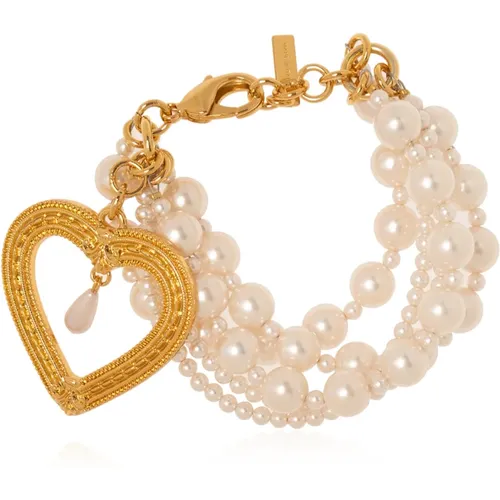 Armband aus falschen Perlen , Damen, Größe: L - Moschino - Modalova