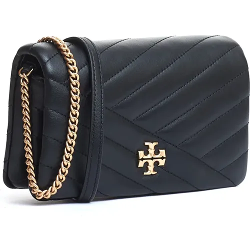 Schwarze Schultertasche mit Kettenriemen , Damen, Größe: ONE Size - TORY BURCH - Modalova