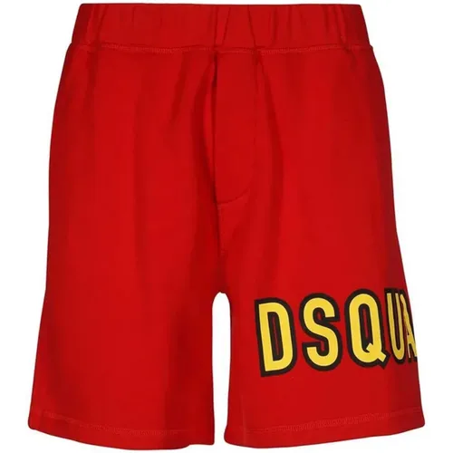 Logo Baumwollshorts Kontrastdetail Herren , Herren, Größe: L - Dsquared2 - Modalova