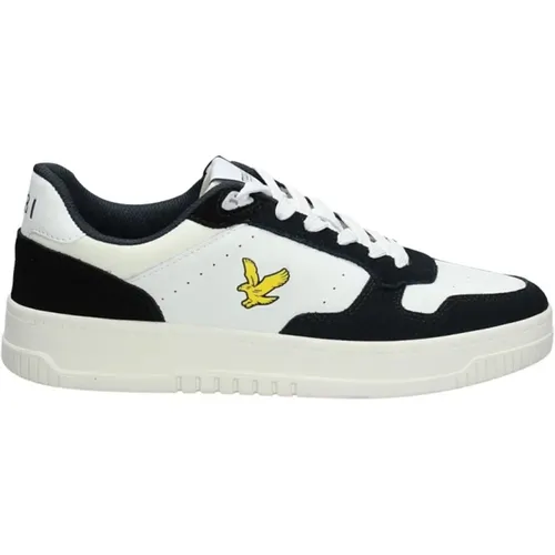 Herren Leder Sneakers Weiß Marine Schwarz , Herren, Größe: 45 EU - Lyle & Scott - Modalova