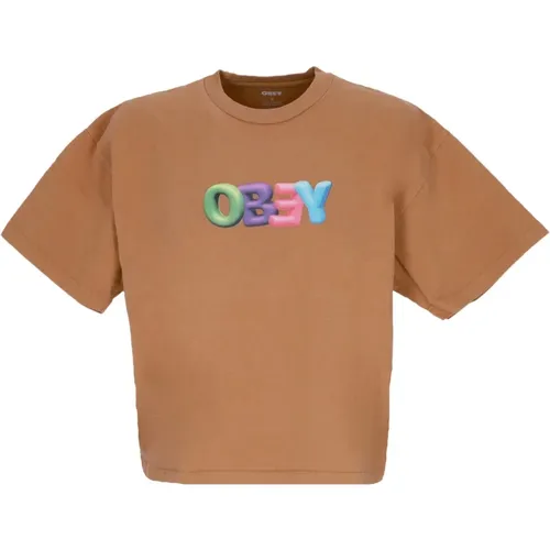 Brauner Zucker Custom Crop Tee , Damen, Größe: M - Obey - Modalova