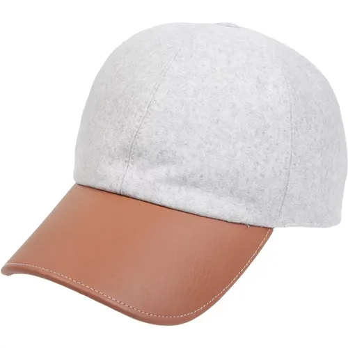 Wool and Leather Baseball Cap , male, Sizes: ONE SIZE - Eleventy - Modalova