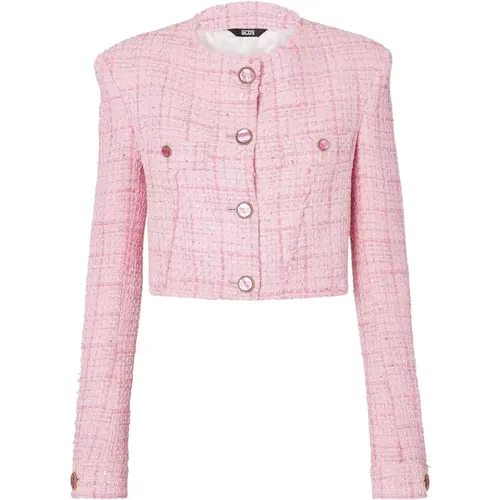 Tweed Cropped Jacket , female, Sizes: XL - Gcds - Modalova