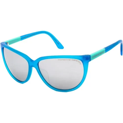 Blaue Azetat Damen Sonnenbrille , Damen, Größe: 60 MM - Porsche Design - Modalova