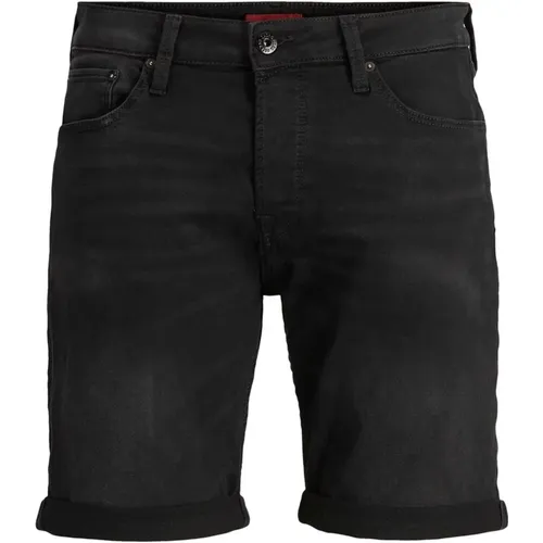 Klassische schwarze Shorts mit Reißverschluss und Knopfverschluss - jack & jones - Modalova