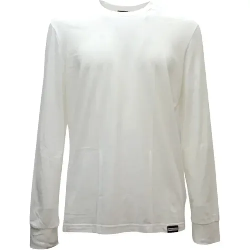 Weiße Logo T-Shirt mit Langen Ärmeln , Herren, Größe: S - Dsquared2 - Modalova