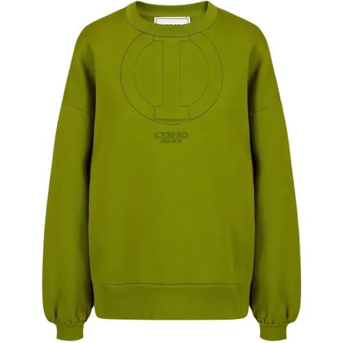 Technische Baumwoll-Sweatshirt mit geprägtem Monogramm - Iceberg - Modalova