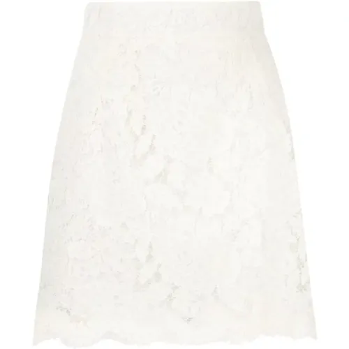 Lace-Detail Mini Skirt , female, Sizes: M, S, 2XS, XS - Dolce & Gabbana - Modalova