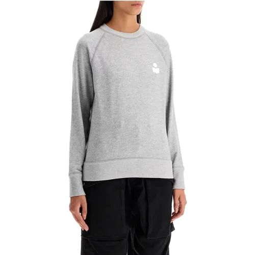 Gebürsteter Baumwoll-Sweatshirt mit Flocklogo - Isabel Marant Étoile - Modalova