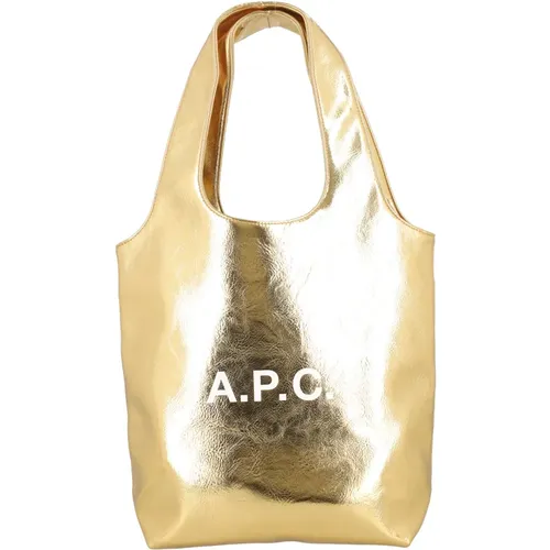 Gold Mens Ninon Small Tote Bag , male, Sizes: ONE SIZE - A.p.c. - Modalova