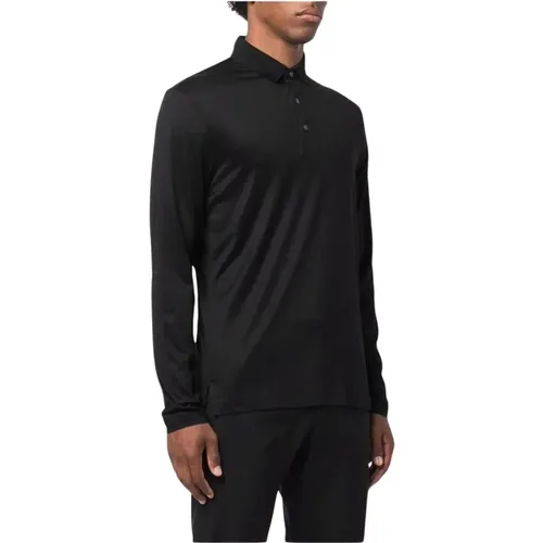 Stretch Cotton LS Polo Shirt in , male, Sizes: M, L - Emporio Armani - Modalova