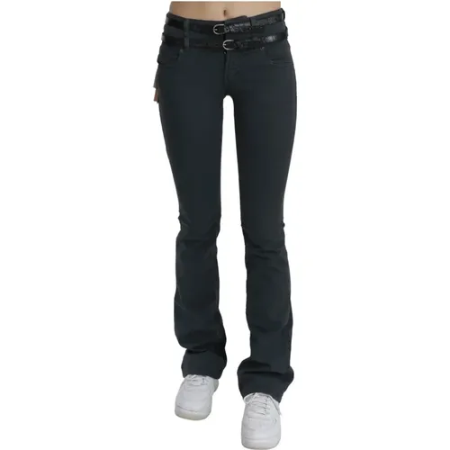 Schwarze Slim Flared Denim Jeans , Damen, Größe: W24 - John Galliano - Modalova