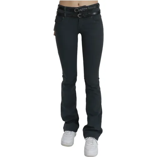 Schwarze Slim Flared Denim Jeans , Damen, Größe: W25 - John Galliano - Modalova
