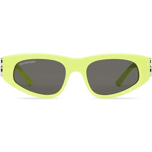 Gelbe D-Frame Sonnenbrille mit Logo - Balenciaga - Modalova