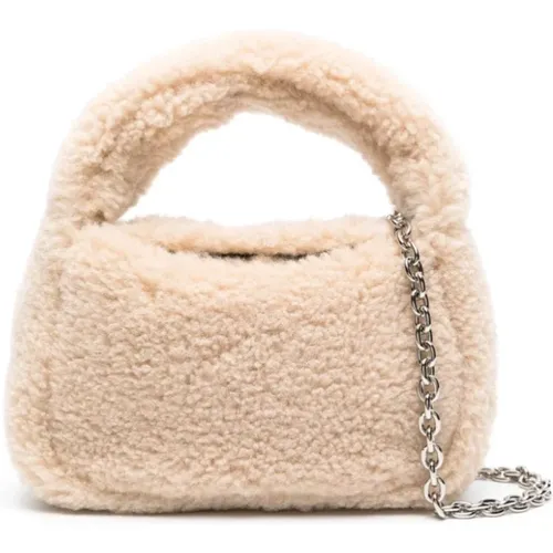 Minnie Faux Fur Chain Shoulder Bag , female, Sizes: ONE SIZE - Stand Studio - Modalova