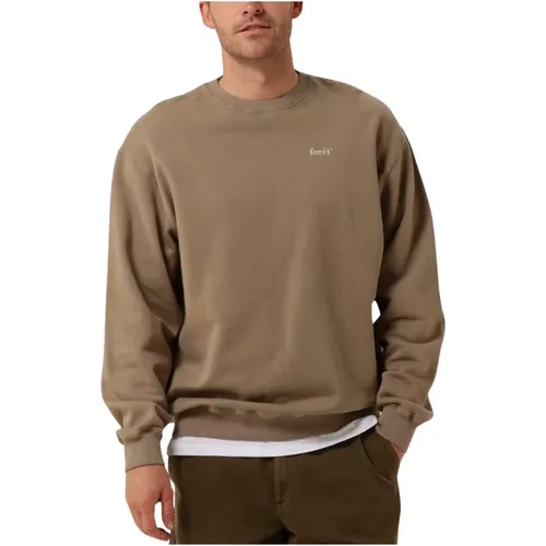 Taupe Sweatshirt Casual Trendy Look , Herren, Größe: 2XL - Forét - Modalova