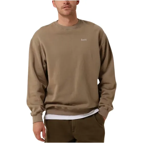Taupe Sweatshirt Casual Trendy Look , Herren, Größe: M - Forét - Modalova