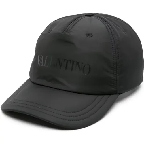 Schwarze Nylon Verstellbare Mütze , Herren, Größe: 59 CM - Valentino Garavani - Modalova
