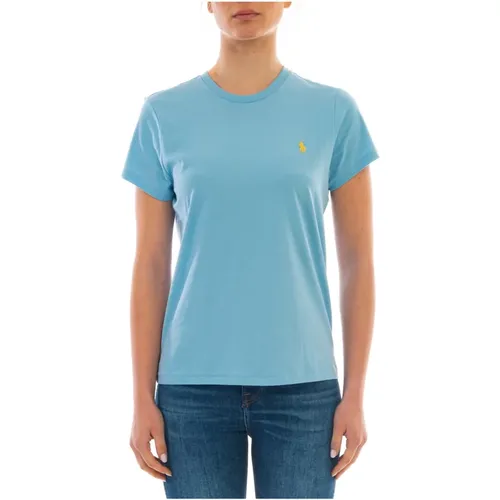 Celeste Baumwoll-Jersey T-Shirt , Damen, Größe: L - Polo Ralph Lauren - Modalova