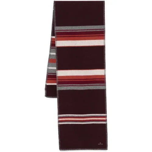 Striped Wool Scarf with Whipstitch Trim , male, Sizes: ONE SIZE - Paul Smith - Modalova