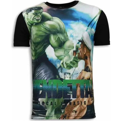 Vendetta Digital Rhinestone - Herren T-Shirt - 5966 , Herren, Größe: M - Local Fanatic - Modalova