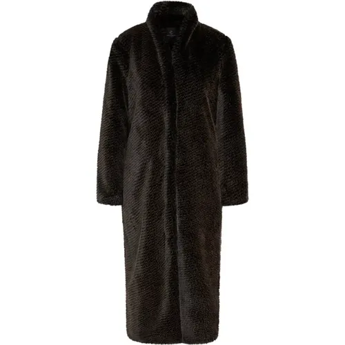 Furrybbcasala Coat Dark , female, Sizes: M - Bruuns Bazaar - Modalova