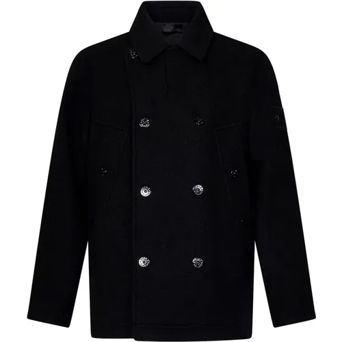 Wool Cashmere Coat Aw24 , male, Sizes: L - Stone Island - Modalova