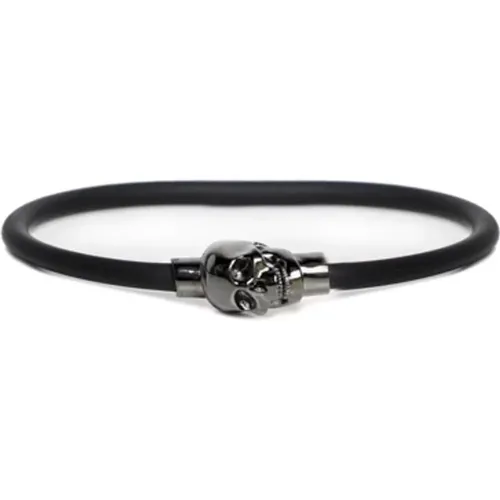 Edgy Skull Logo Rubber Bracelet , male, Sizes: ONE SIZE - alexander mcqueen - Modalova