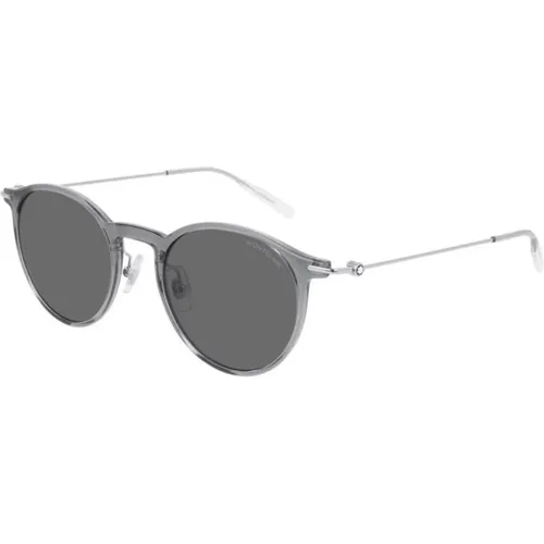Grey Sunglasses with Grey Lenses , male, Sizes: 50 MM - Montblanc - Modalova