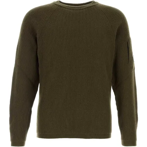 Grüner Wollmischpullover , Herren, Größe: M - C.P. Company - Modalova