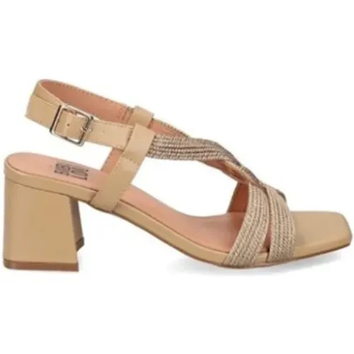 Fabric Sandals Setsuko 6cm Heel Camel , female, Sizes: 6 UK, 7 UK, 4 UK, 5 UK - Bibi Lou - Modalova