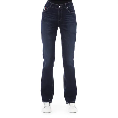 Trendige Jeans mit Logo-Knopf , Damen, Größe: W29 - Baldinini - Modalova