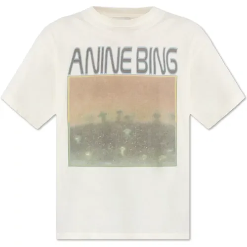 T-Shirt mit buntem Druck , Damen, Größe: L - Anine Bing - Modalova