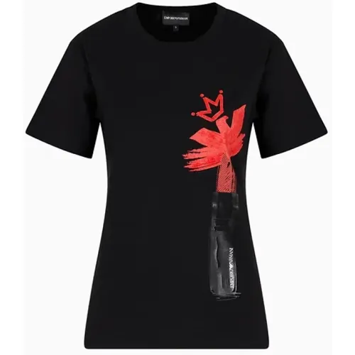 Schwarzes Lipstick T-Shirt Herbst/Winter 2023/2024 - Emporio Armani - Modalova