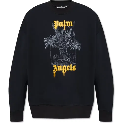 Sweatshirt mit Druck , Herren, Größe: L - Palm Angels - Modalova