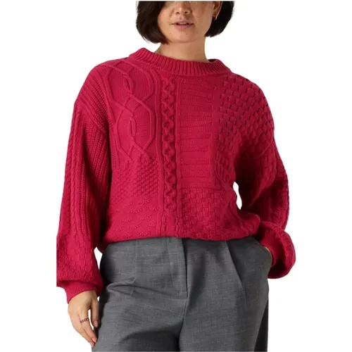 Rosa Strickpullover für Frauen , Damen, Größe: M - Object - Modalova