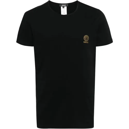 Schwarzes T-Shirt/Tank Top , Herren, Größe: 2XL - Versace - Modalova