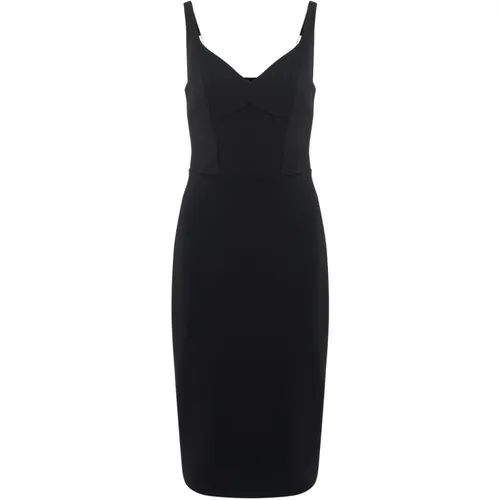 Schwarzes Stretch-Crêpe-Kleid , Damen, Größe: XL - Elisabetta Franchi - Modalova