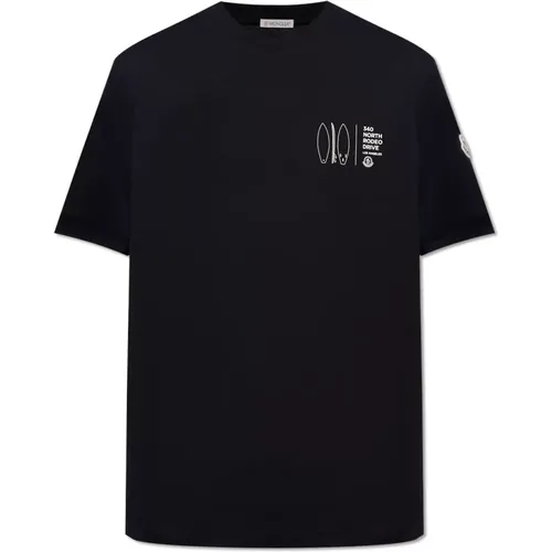 T-Shirt mit Logo , Herren, Größe: L - Moncler - Modalova