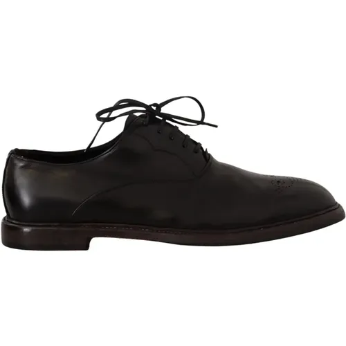 Elegante Schwarze Leder Derby Formale Schuhe - Dolce & Gabbana - Modalova