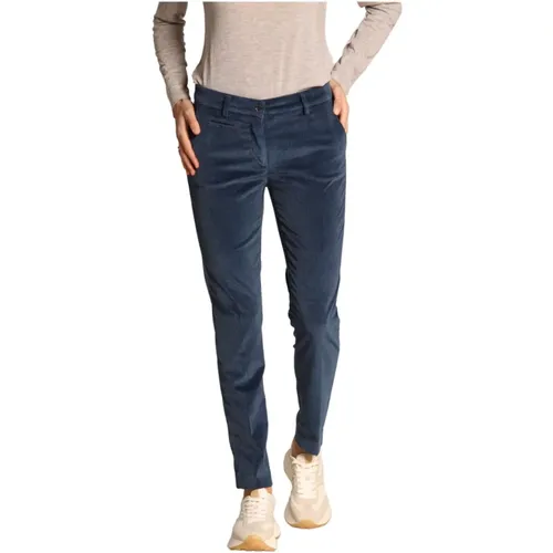 Samt Slim Fit Chino Hose , Damen, Größe: 2XS - Mason's - Modalova