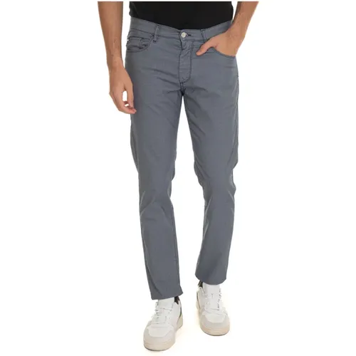 Slim-Fit Textured 5-Pocket Trousers , male, Sizes: 3XL, S, XL, 4XL, 2XL, M, L - Harmont & Blaine - Modalova