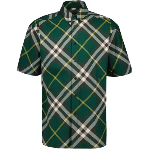 Checkered Shirt Print Short Sleeve , male, Sizes: XL, L, S, M - Burberry - Modalova