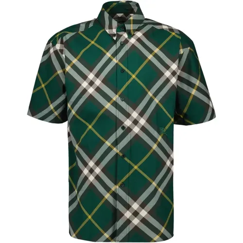 Checkered Shirt Print Short Sleeve , male, Sizes: XL, L, XS, S, M - Burberry - Modalova
